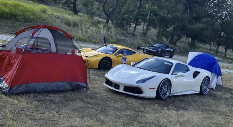 Ferrari 488 Spyder Camping with Supercars